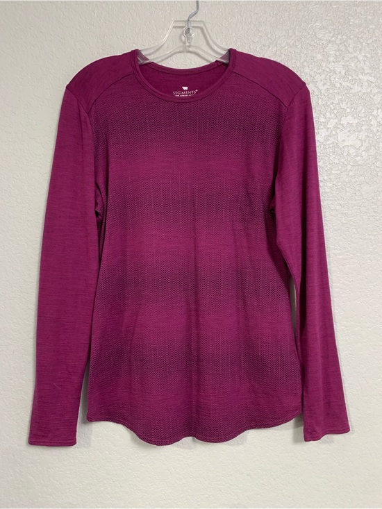 Seg'Ments Tops - Segments Tee Top Womens M Merino Wool Base Layer Print Long Sleeve Crew Magenta